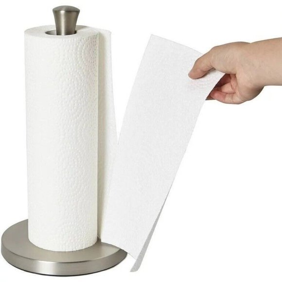 Free-Standing Paper Towel Holder with Weighted Non-Slip Base, 13.5 Inch Nickel - Picture 1 of 2